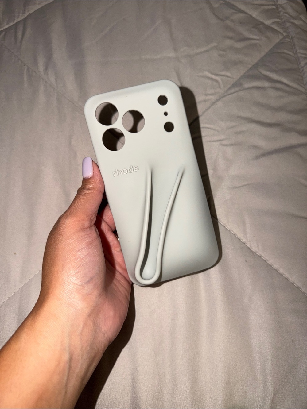 RHODE Soft-Touch Phone Case in Pale Gray